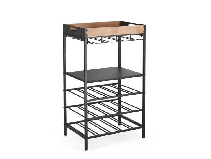 Feeling4Home Weinregal Isaac aus Metall, Schwarz