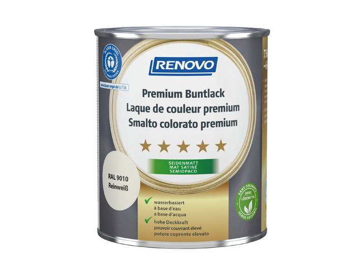 Renovo Premium Buntlack Reinweiss Seidenmatt 750 ml