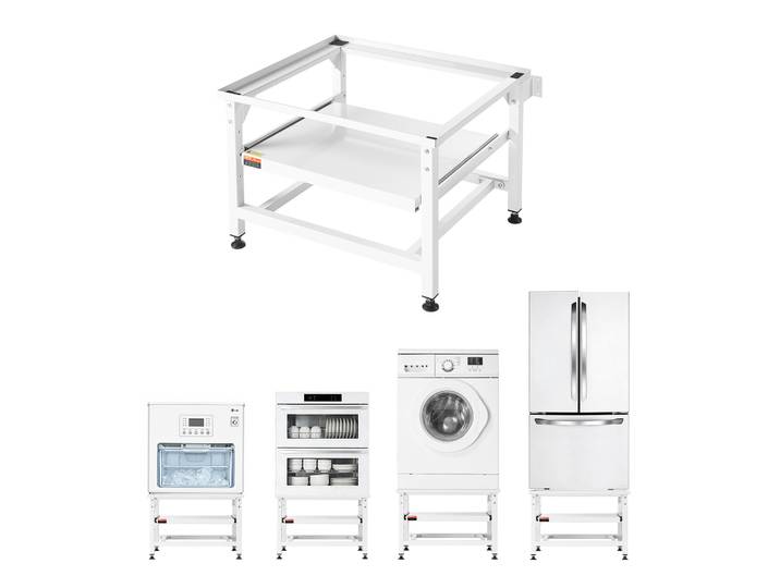 Vevor Socle Lave Linge Hauteur 43 Cm Support Machine A Laver Charge 318 Kg Rehausseur A Plateau Coulissant Pour Seche-linge Refrigerateur Compact Buanderie\, Acier Robuste\, Pieds Antiderapants\, Blanc