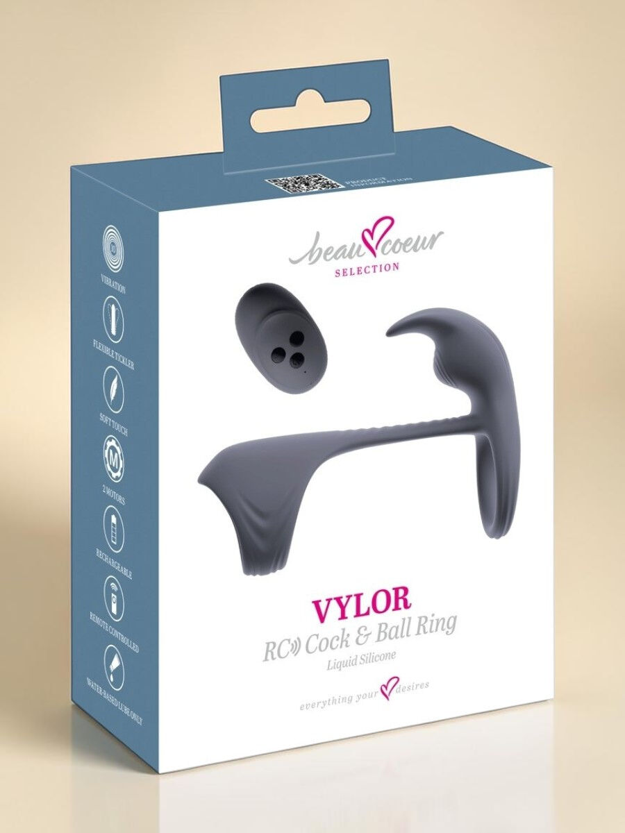 beau coeur Anneau pénien vibrant avec stimulation clitoridienne et double moteur