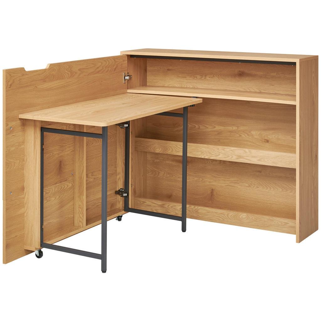 Livetastic Schreibtischkombination , Schwarz, Eichefarben , Metall, Holzwerkstoff , 1 Fächer , 100x30x115 cm , Stauraum , Büromöbel, Schreibtische, Schreibtischkombination