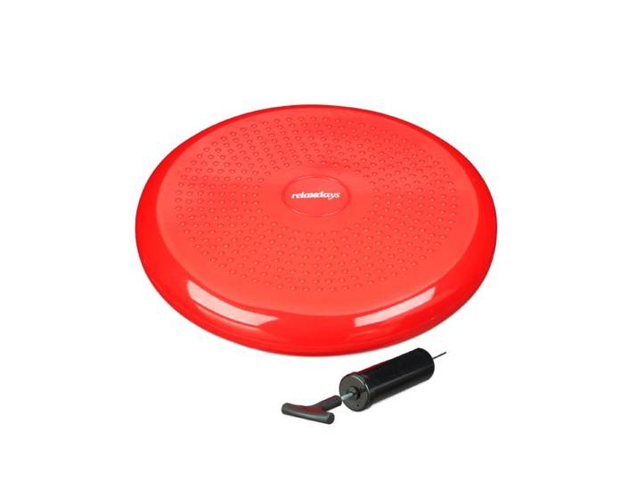Relaxdays 3 x Balance Kissen rot mit Luftpumpe