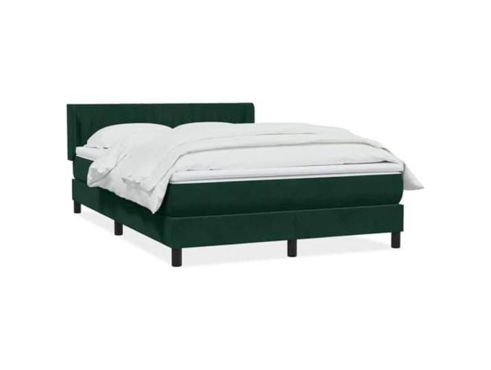 hliofuir Boxspringbett mit Matratze & Topper Dunkelgrün Samt 160x220 cm Exklusives Polsterbett Komplettset fürs Schlafzimmer mit verstellbarem Kopfteil und atmungsaktivem Bezug.