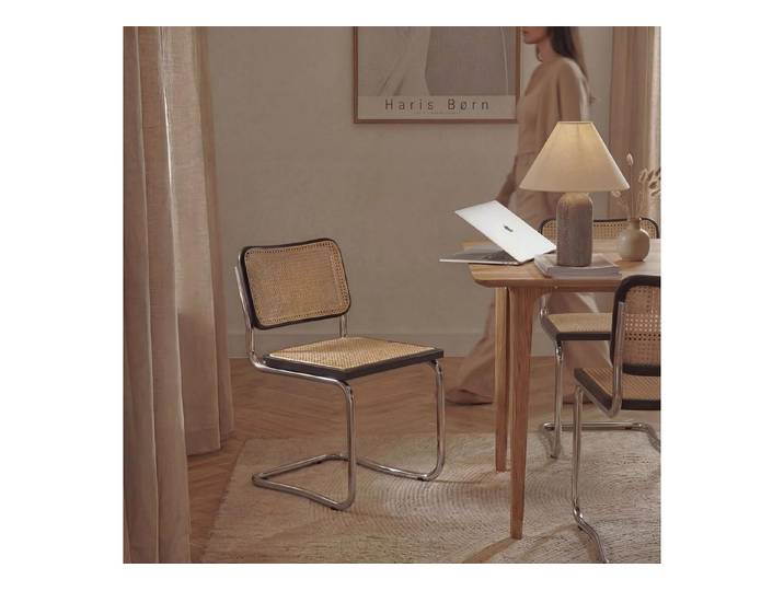 Haris Børn Freischwinger SKØR Design Freischwinger Wiener Geflecht - Handgefertigt in Italien (Set), Hochwertige Rattan Stühle - Freischwinger Stühle in Rattan Stuhl Optik