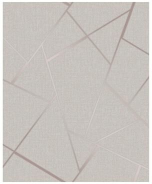 Fine Decor Quartz Rose Gold Fractal Wallpaper - 20.5 x 396 x 0.025