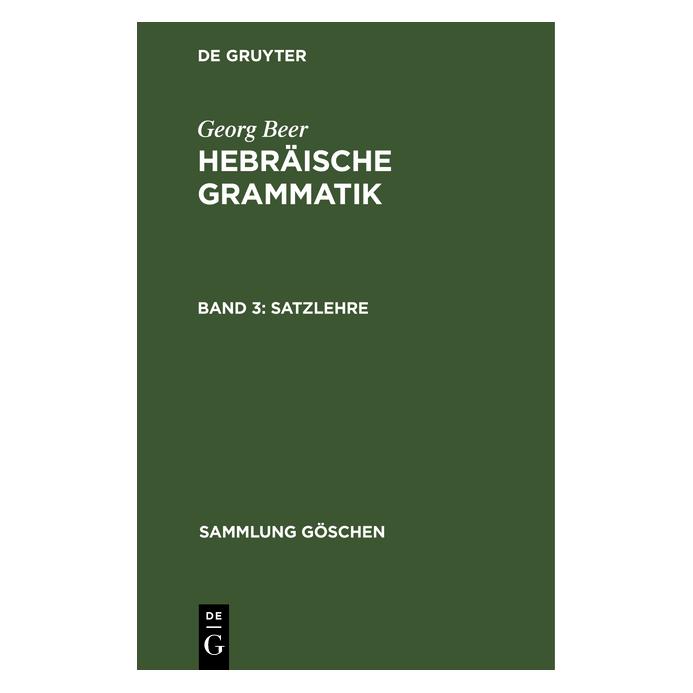 De Gruyter Satzlehre (Deutsch, Hardcover, Georg Beer, Rudolf Meyer) (71867382)