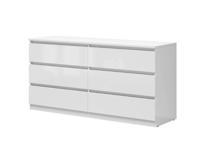 Commode - Hauteur 76 cm 150cm Blanc/Blanc brillant