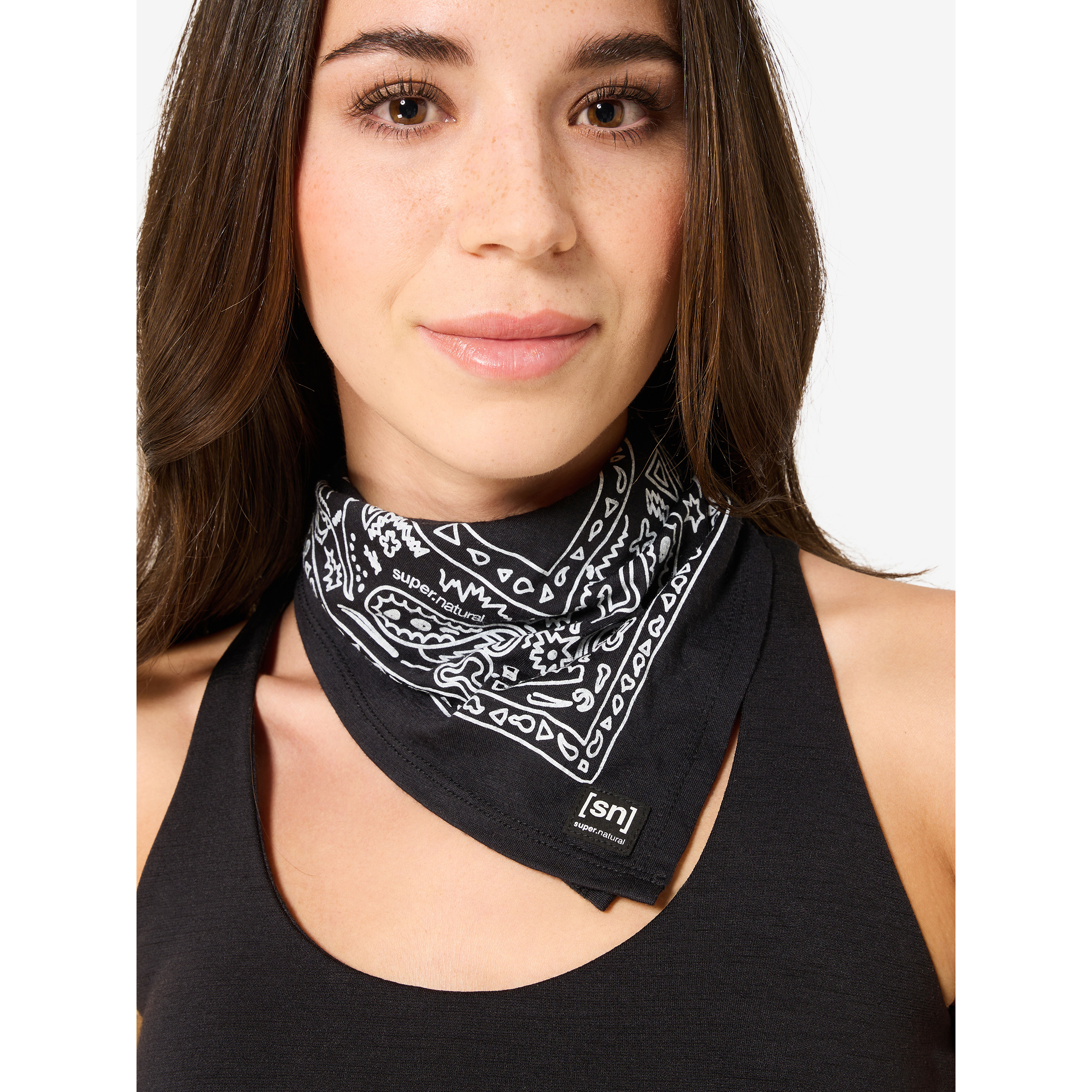 Super.Natural Pattern Bandana Schal Schals & Multifunktionstücher schwarz Trekking Hautfreundlich Merinowolle