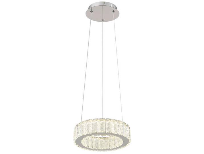 Globo Led-Hängeleuchte, Klar, Chromfarben, Transparent, Metall, Kunststoff, Glas, 120 cm, CE, Lampen & Leuchten, Innenbeleuchtung, Hängelampen, Pendelleuchte