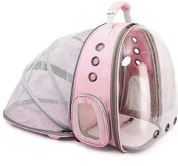 Uplifted Finds Expandable Transparent Cat Carrier Space Capsule Backpack pink