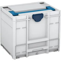 Tanos systainer3 Combi M 337 lichtgrau (RAL 7035), Verschluss saphirblau (RAL 5003), Griff himmelblau (RAL 5015) - 83550048.192