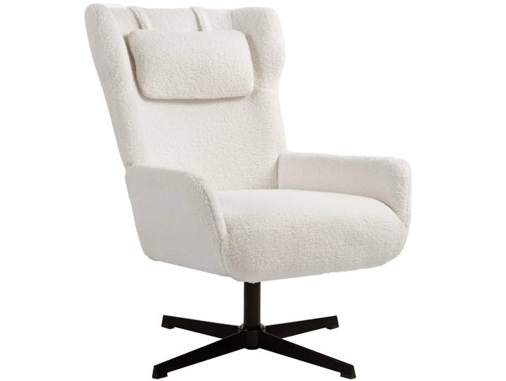 Homcom Sessel Polyester Metall Cremeweiß, Weiß, 74x102x86.5 cm, Esszimmer, Stuhl, Armlehnstühle