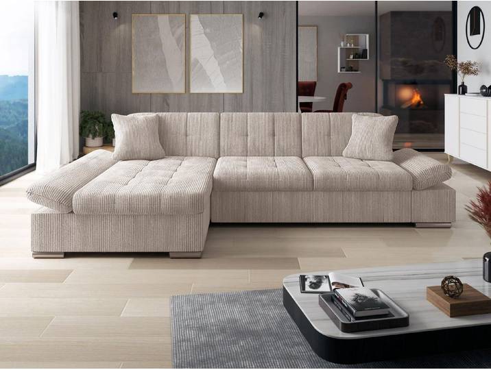 MIRJAN24 Ecksofa Montana Cord, mit Regulierbare Armlehnen, L-Form, 278x161x76 cm
