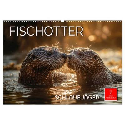 Fischotter - schlaue Jäger (Wandkalender 2027 DIN A2 quer), CALVENDO Monatskalender