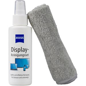 ZEISS Bildschirmreiniger 606240 Display-Reinigungsset 2-teilig, mit 15 x 18 cm Mikrofasertuch und Spray ohne Alkohol 120 ml