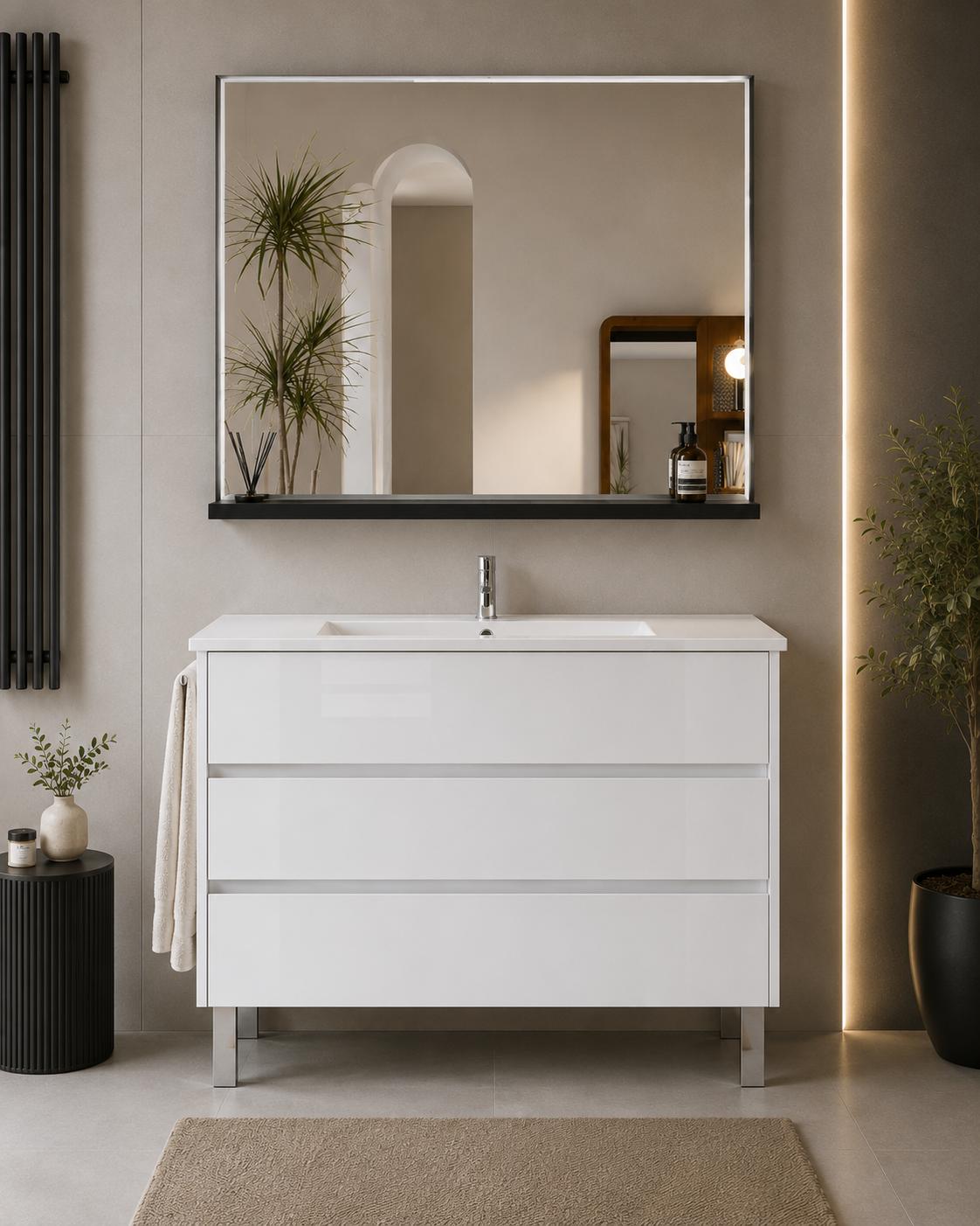 ORIGEN BATH IMPERIA Badmöbel mit Waschbecken 60x35 cm, Weiß