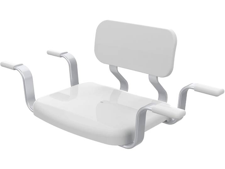 Badewannensitz BISCHOF Sid II , weiss (weiß), B:78cm H:35cm, Badewannensitze, Badewannensitz, mit Rückenlehne für besseren Halt