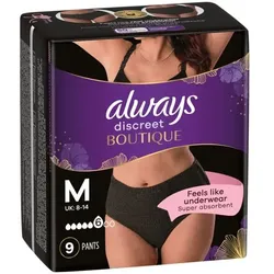 Always Discreet Inkontinenz Höschen »Discreet Boutique Schwarz« Größe M EU 36 - 42 9 Stück schwarz