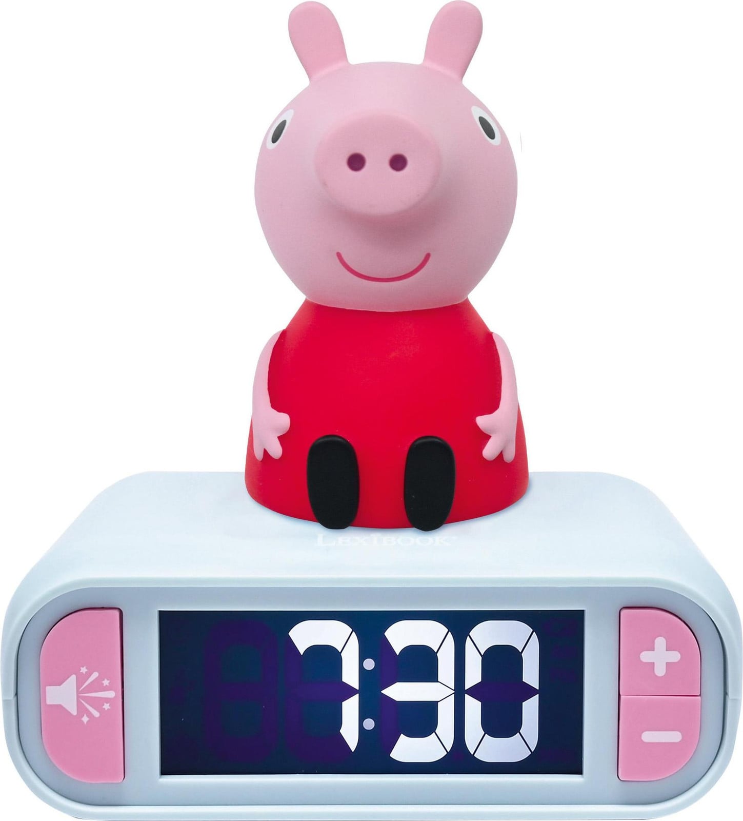 Lexibook Peppa Pig Nachtlampje-wekker met digitale LCD-wekkerradio, Meerkleurig