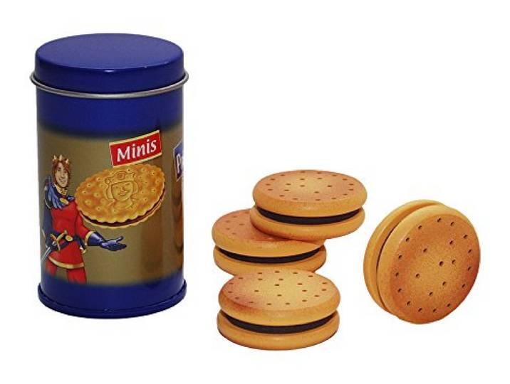 Tanner de kleine Kaufmann Prinsenrol koekjes, van metaal met afneembaar deksel, accessoires voor de winkelwinkel, voedselveilig design, 0925.5