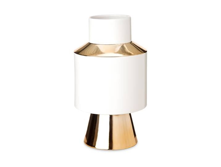 Handgefertigte Design Vase „Object“ Weiss, Gold Pols Potten
