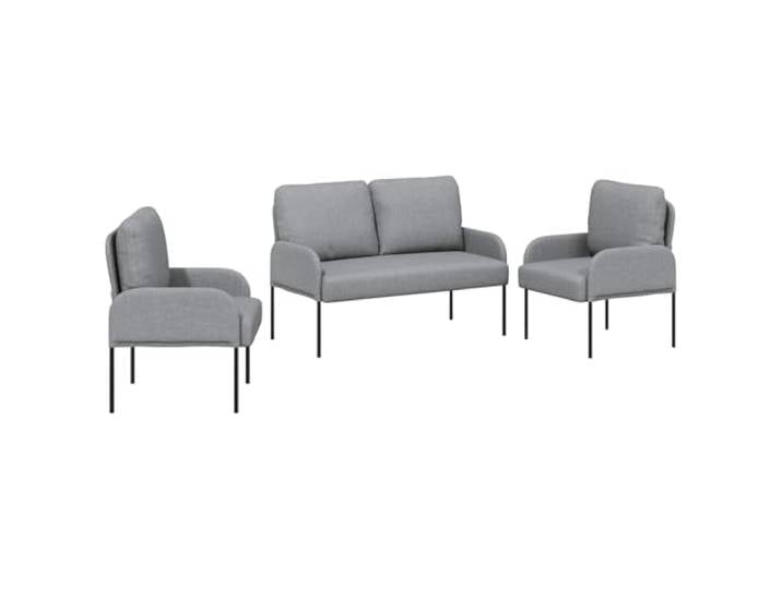 Makastle Sofa Couchgarnituren 3er Set Hellgrau Sperrholz