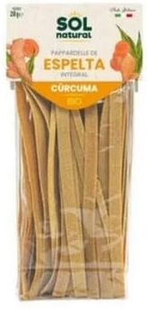 Sol Natural Parpadelle Espelta Integral Com Curcuma Bio 250g