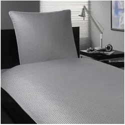Elegante Mako-Satin Bettwäsche »Hamburger Streifen« Grau-Weiß 2460-90  – erhältlich in 16 Größen
