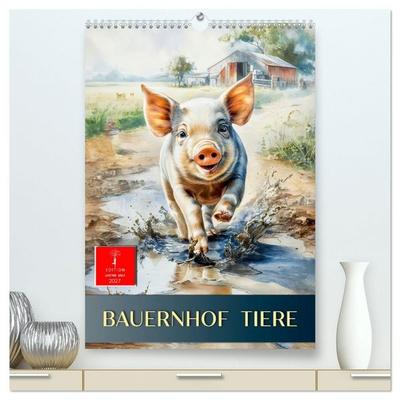Bauernhof Tiere (hochwertiger Premium Wandkalender 2027 DIN A2 hoch), Kunstdruck in Hochglanz