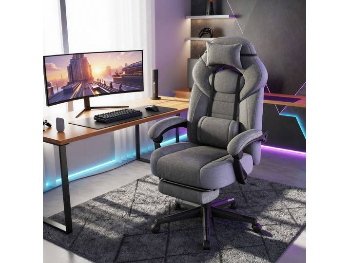 Gamingstuhl Sabrah 70 x 133 x 72cm Grau