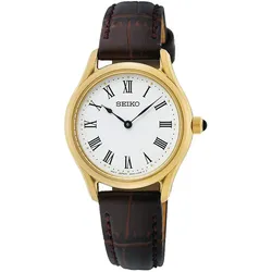 Seiko SWR072P1 Quarzuhr für Damen mit Saphirglas Braun/Goldfarben