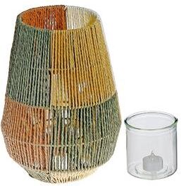 IH Casa Decor Oblong Paper Lantern Small Green/Yellow