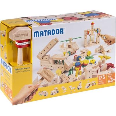 MATADOR 21175 - Maker M175, Baukasten, Holz, 175 Teile, Konstruktionsbaukasten, ab 3 Jahren, Spielend lernen!
