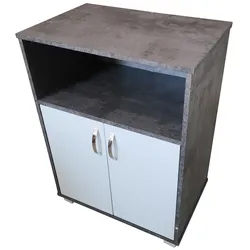 HTI-Living Küchenschrank Beton mit weißen Türen Blanca