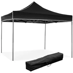 Divina Fire 3 x 3 schwarzer Faltpavillon mit wasserdichter PVC-Beschichtung