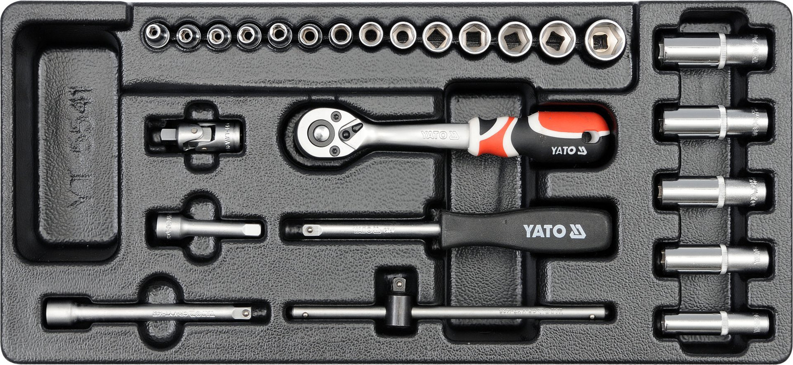 Yato YT-5541 Set doppen 1/4 inch metrisch 19 stuks