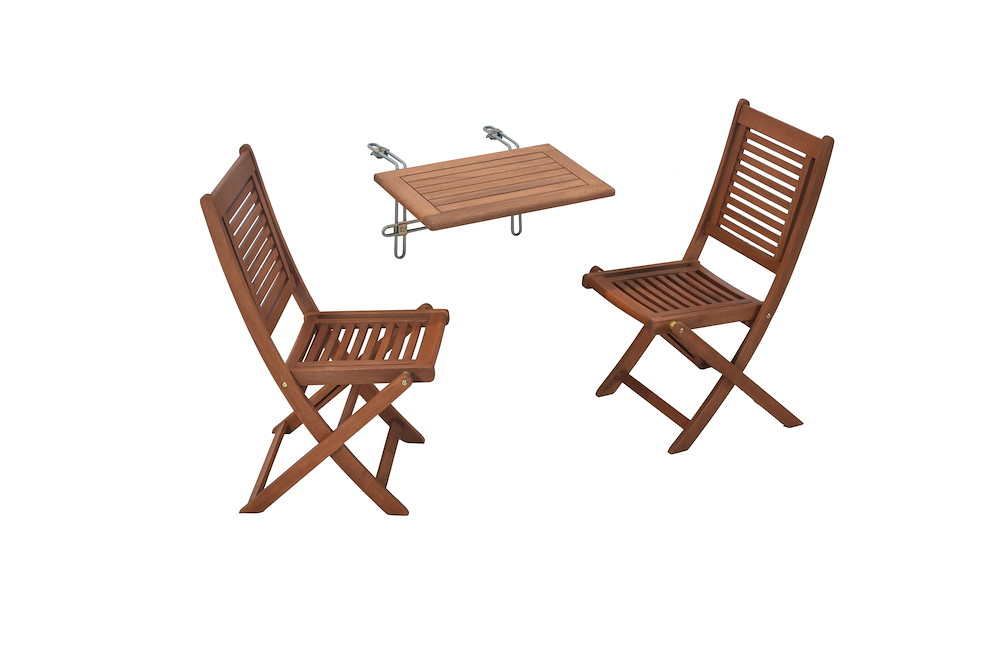 MERXXHANDELS Cordoba Set 3tlg 2 Stühle Balkonhängetisch 60x40cm 16946329