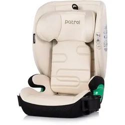 Chipolino Kindersitz Patrol i-Size Isofix (100-150cm) Kopfstütze Getränkehalter beige