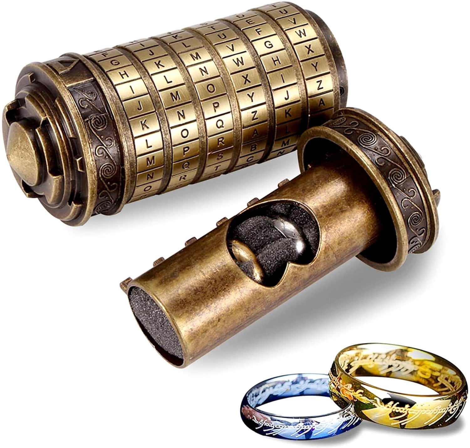 Da Vinci combinatieslot cilinderslot brons inclusief twee ringen