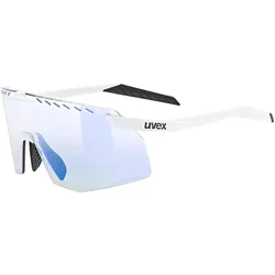 uvex pace stage Vario Sonnenbrille Sportbrille white matt / mirror blue
