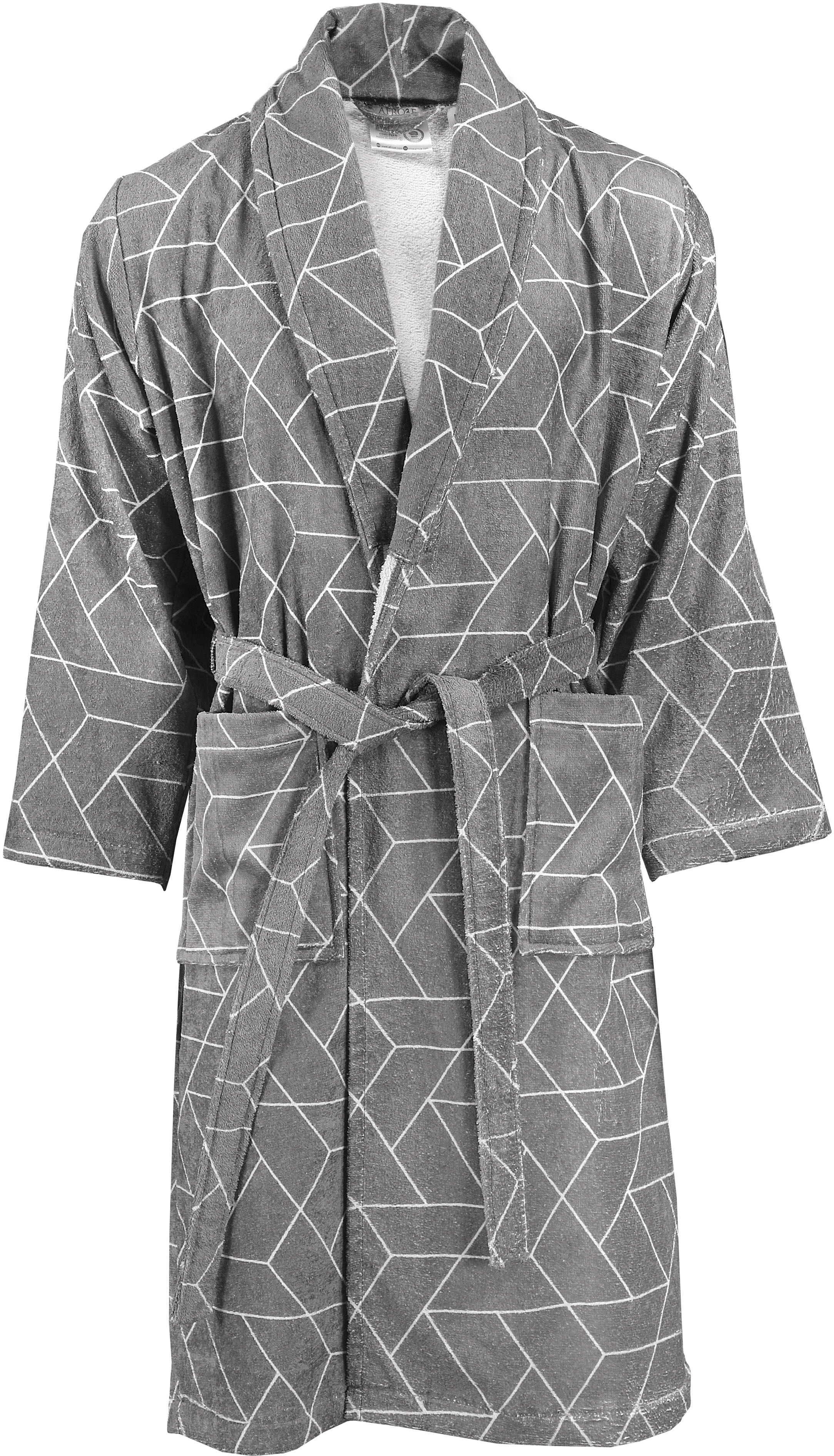 Bademantel KENDA SAND "Florence 125" Gr. M, grau, M, Baumwolle, Hausmäntel, Bademantel, bequem, Wohlfühlqualität, mit Gürtel