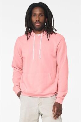 Bella + Canvas 3719 Sponge Fleece Hoodie in Pink size XS B3719, BC3719