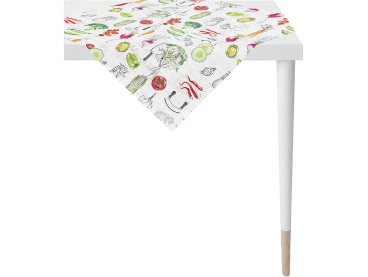 Mitteldecke APELT 3977 SUMMERTIME, Sommerdeko, Sommer Gr. 2, bunt (weiß, bunt), B:100cm L:100cm, Baumwolle, Tischdecken, Mitteldecke, Digitaldruck