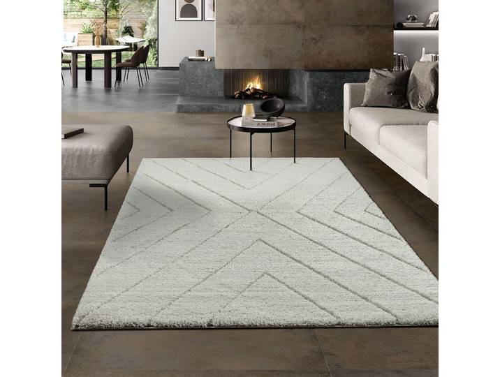 Teppich THE CARPET Bahar Shaggy , beige (creme), B:120cm H:30mm L:170cm, Polypropylen, Teppiche, Teppich, Shaggy eleganter Wohnzimmer Teppich Hochflor