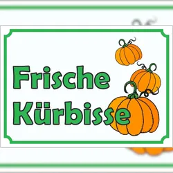 HB-Druck Werbeaufkleber Aufkleber Kürbis zu verkaufen A9 (37x52mm)