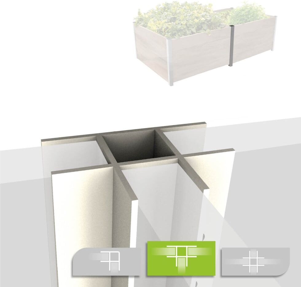 Bio Green Biogreen Aluminium T-Profil für ErnteMAXX Hochbeet 925 mm