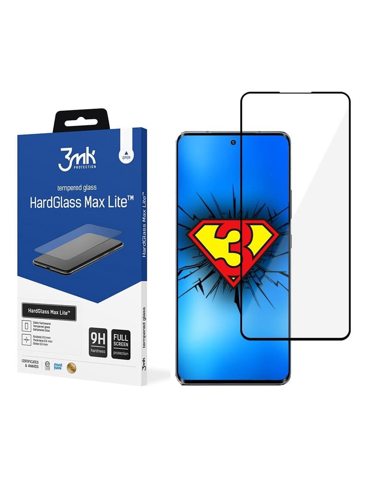 3mk HardGlass Max Lite Tempered Glass - Motorola Edge 30 Fusion