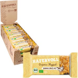 Hafervoll Müsliriegel Organic-Flapjack Banana & Brazil Nut BIO, laktosefrei, je 60 g, 18 Riegel
