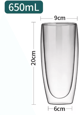 Inspire Picks ThermoClear Double Wall Glass Coffee Cup Heat Resistant Drinkware Set 650ml 4pcs