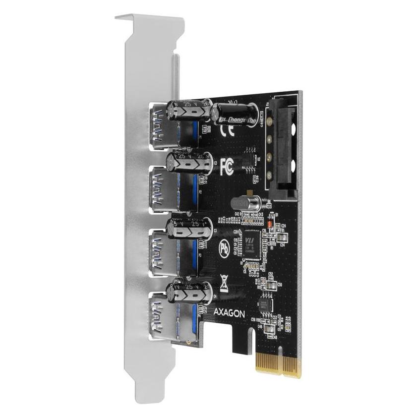 Axagon PCEU-430VL Kontroler PCIe 4x port USB 3.2 GEN 1, UASP, chipset VIA (PCEU-430VL)